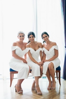 Sheath Off-the-Shoulder Bridesmaid Dresses 3010321