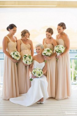 A-Line One-Shoulder Empire Chiffon Long Bridesmaid Dresses Maternity Dresses 3010323