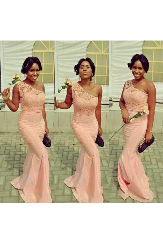 Mermaid One-Shoulder Lace Long Bridesmaid Dresses 3010324 Mermaid One-Shoulder Lace Long Bridesmaid Dresses 3010324