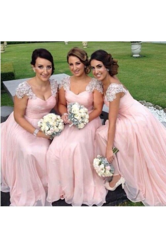 A-Line Long Pink Bridesmaid Dresses 3010326 A-Line Long Pink Bridesmaid Dresses 3010326