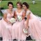 A-Line Long Pink Bridesmaid Dresses 3010326