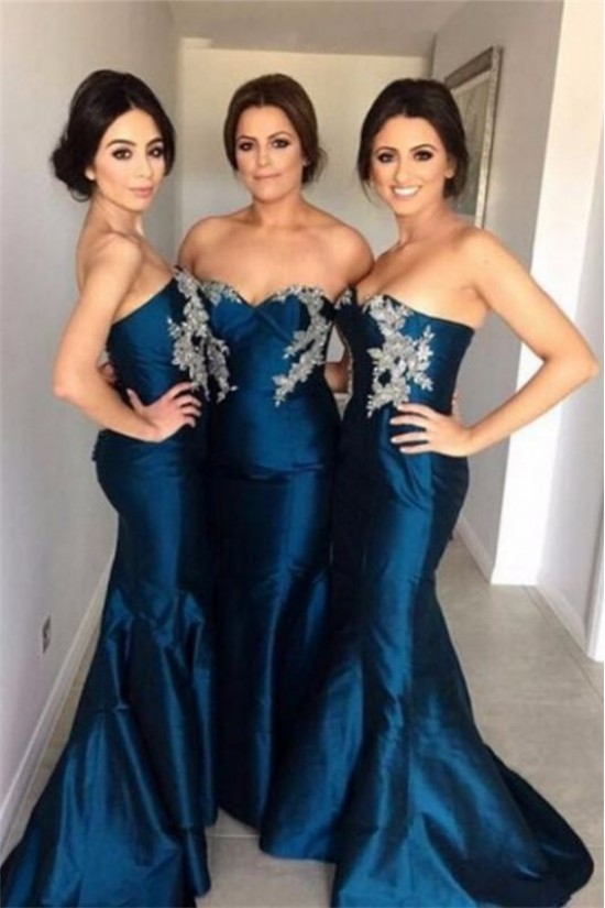 Mermaid Sweetheart Long Bridesmaid Dresses with Lace Appliques 3010327 Mermaid Sweetheart Long Bridesmaid Dresses with Lace Appliques 3010327