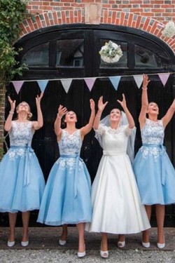 A-Line Lace Long Bridesmaid Dresses 3010328