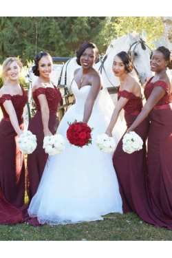 Lace Off-the-Shoulder Bridesmaid Dresses 3010329