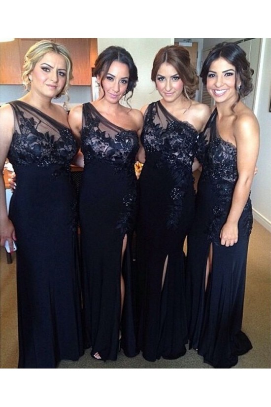 Sheath Off-the-Shoulder Navy Blue Long Bridesmaid Dresses 3010330 Sheath Off-the-Shoulder Navy Blue Long Bridesmaid Dresses 3010330