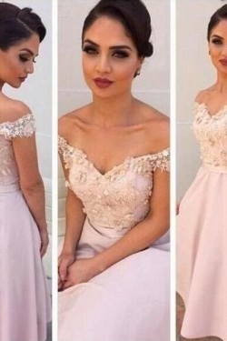 A-Line Lace Off-the-Shoulder Bridesmaid Dresses 3010332