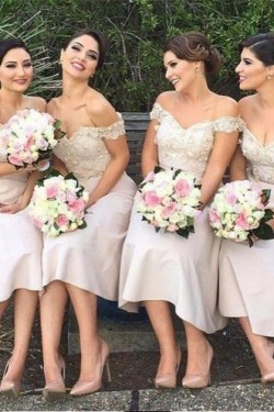 A-Line Lace Off-the-Shoulder Bridesmaid Dresses 3010332