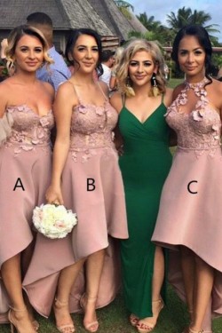 High Low Lace Bridesmaid Dresses 3010341