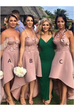 High Low Lace Bridesmaid Dresses 3010341