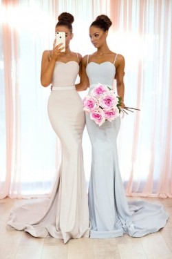Mermaid Spaghetti Straps Long Bridesmaid Dresses 3010343