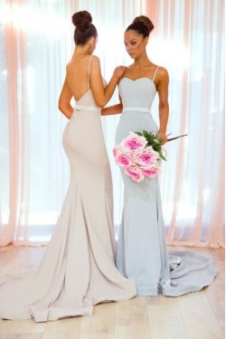 Mermaid Spaghetti Straps Long Bridesmaid Dresses 3010343