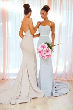 Mermaid Spaghetti Straps Long Bridesmaid Dresses 3010343