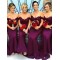 Mermaid Off-the-Shoulder Long Grape Bridesmaid Dresses 3010346