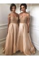 A-Line Beaded Off-the-Shoulder Long Bridesmaid Dresses 3010347 A-Line Beaded Off-the-Shoulder Long Bridesmaid Dresses 3010347
