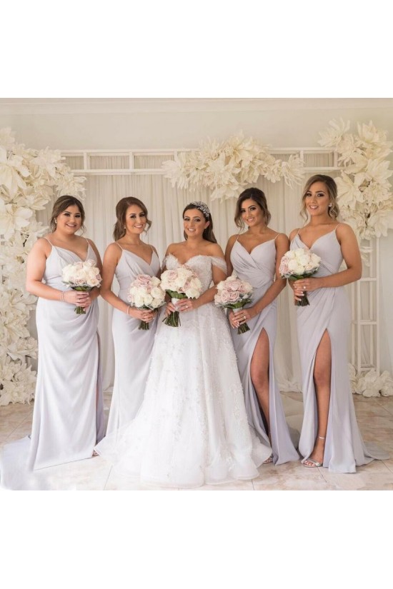 Sheath Spaghetti Straps Long Bridesmaid Dresses with Slit 3010355 Sheath Spaghetti Straps Long Bridesmaid Dresses with Slit 3010355