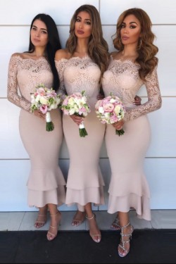 Long Sleeves Lace Bridesmaid Dresses 3010357