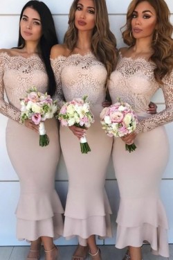 Long Sleeves Lace Bridesmaid Dresses 3010357