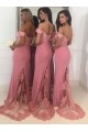 Mermaid Off-the-Shoulder Lace Long Bridesmaid Dresses 3010360