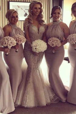 Mermaid Beaded Long Bridesmaid Dresses 3010361