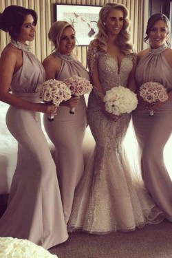 Mermaid Beaded Long Bridesmaid Dresses 3010361