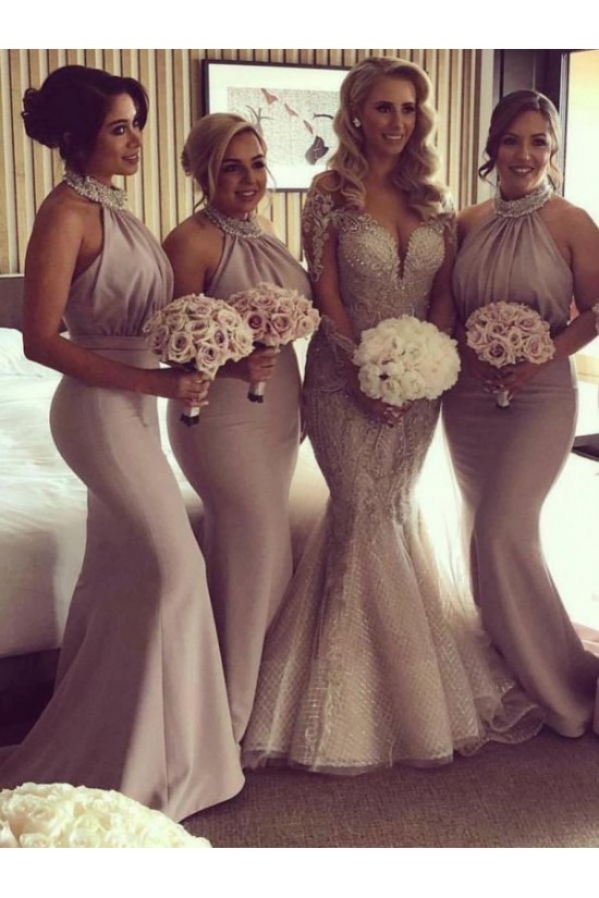 Mermaid Beaded Long Bridesmaid Dresses 3010361