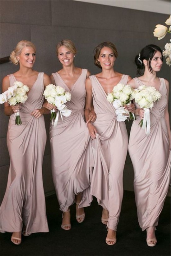 Sheath/Column V-Neck Long Bridesmaid Dresses 3010362 Sheath/Column V-Neck Long Bridesmaid Dresses 3010362