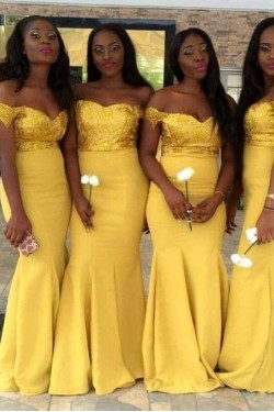 Mermaid Off-the-Shoulder Long Bridesmaid Dresses 3010363