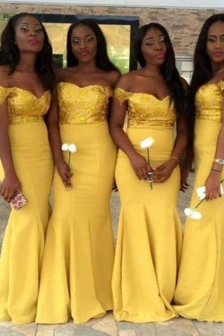 Mermaid Off-the-Shoulder Long Bridesmaid Dresses 3010363