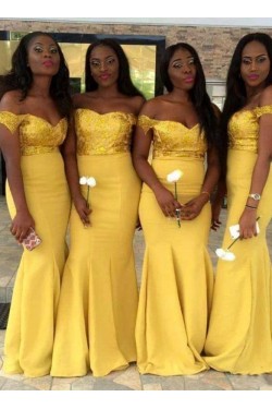 Mermaid Off-the-Shoulder Long Bridesmaid Dresses 3010363