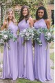 A-Line One-Shoulder Long Bridesmaid Dresses 3010367