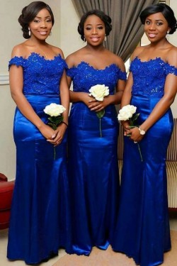 Mermaid Off-the-Shoulder Long Bridesmaid Dresses 3010371