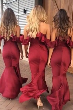 Mermaid Spaghetti Straps Long Bridesmaid Dresses 3010372