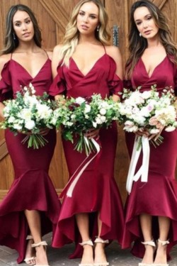 Mermaid Spaghetti Straps Long Bridesmaid Dresses 3010372