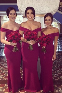 Mermaid Off-the-Shoulder Long Bridesmaid Dresses 3010374