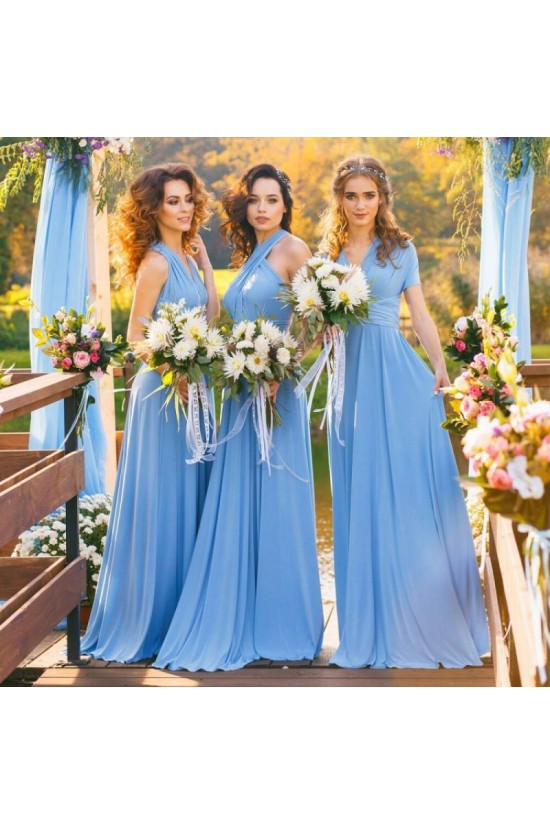 A-Line Chiffon Long Bridesmaid Dresses 3010377