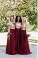 A-Line Sequins and Tulle Long Bridesmaid Dresses 3010378