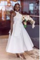 A-Line White Lace Bridesmaid Dresses 3010386