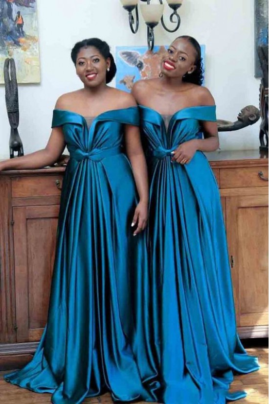 A-Line Off-the-Shoulder Long Bridesmaid Dresses 3010388