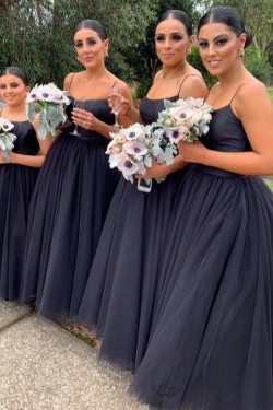 A-Line Spaghetti Straps Long Bridesmaid Dresses 3010391