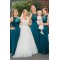 A-Line Lace Long Bridesmaid Dresses 3010395