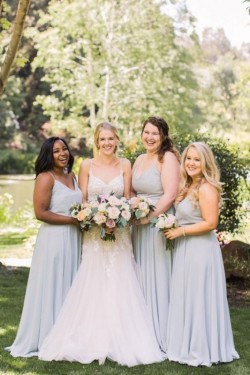 A-Line Spaghetti Straps Long Bridesmaid Dresses 3010400