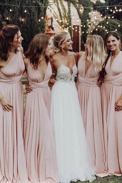 A-Line Long Bridesmaid Dresses 3010406