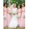 A-Line Long Pink Floor Length Bridesmaid Dresses 3010409
