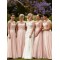 A-Line Lace and Chiffon Floor Length Bridesmaid Dresses 3010420