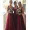 A-Line Lace Long Floor Length Bridesmaid Dresses 3010426