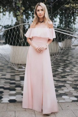 A-Line Off-the-Shoulder Floor Length Bridesmaid Dresses 3010444