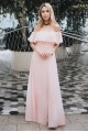 A-Line Off-the-Shoulder Floor Length Bridesmaid Dresses 3010444