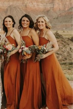 A-Line Spaghetti Straps Floor Length Bridesmaid Dresses 3010447