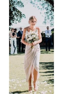 Simple Spaghetti Straps Floor Length Bridesmaid Dresses 3010449