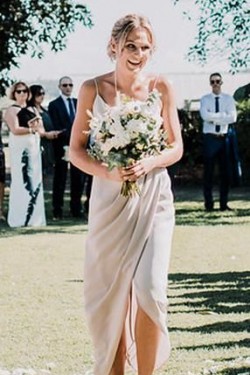 Simple Spaghetti Straps Floor Length Bridesmaid Dresses 3010449